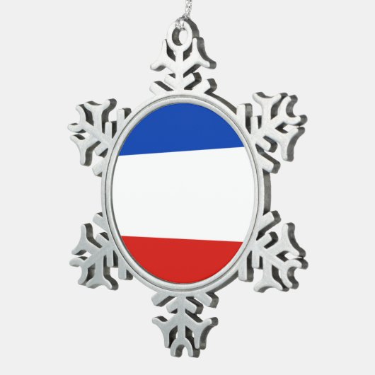 Flag Schleswig-Holstein Snowflake Pewter Christmas Tin Sneeuwvlok Ornament (Rechts)