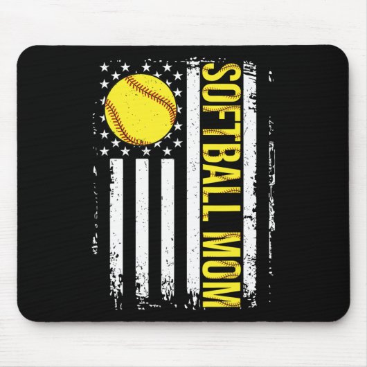 Flag Softbal Team Softbal Moeder Moederdag Vrouwen Muismat (Voorkant)