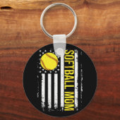 Flag Softbal Team Softbal Moeder Moederdag Vrouwen Sleutelhanger (Voorkant)