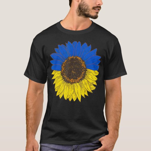 Flag Sunflower Oekrainian Support Ondergrondse Vin T-shirt (Voorkant)