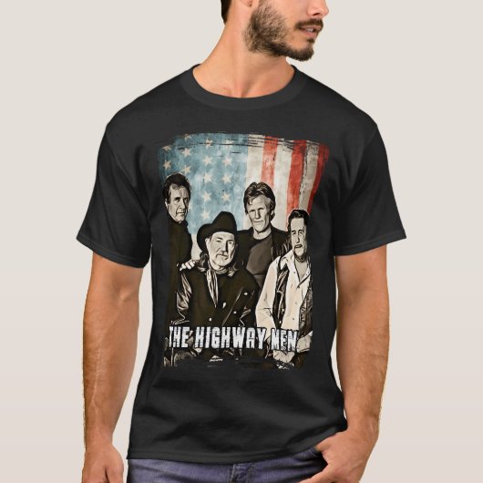 Flag The Highwaymen Band 35 jaar Jubileum Gift T-shirt (Voorkant)