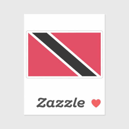 Flag Trinidad and Tobago Custom-Cut Vinyl Sticker (Vel)