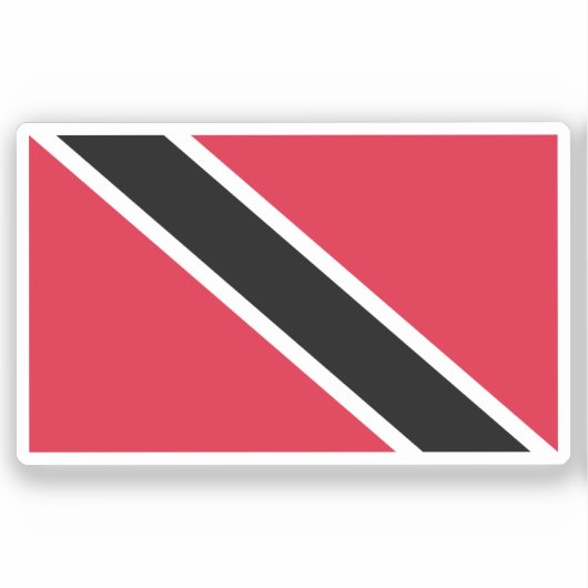 Flag Trinidad and Tobago Custom-Cut Vinyl Sticker (Voorkant)