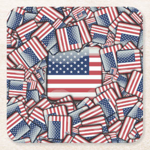 Flag_United_States_by_JAMColors Kartonnen Onderzetters