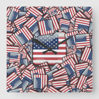 Flag_United_States_by_JAMColors Vierkante Klok