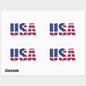 Flag USA Letters Ovale Sticker (Vel)