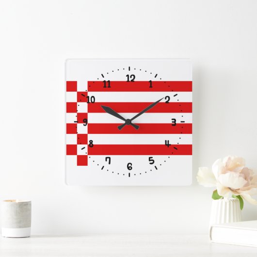 Flag van Bremen Square Wall Clock Vierkante Klok (Huis)