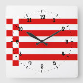 Flag van Bremen Square Wall Clock Vierkante Klok (Voorkant)