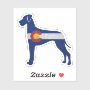 Flag van Dane Dog Silhouette Colorado Sticker