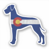 Flag van Dane Dog Silhouette Colorado Sticker (Voorkant)