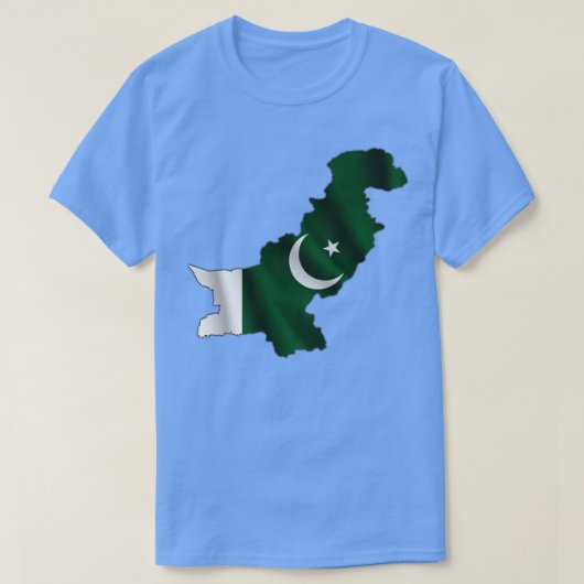 Flag van Pakistan op de kaart van Pakistan T-shirt (Design voorkant)