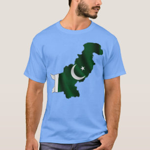 Flag van Pakistan op de kaart van Pakistan T-shirt