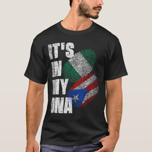 Flag van Puerto Rican en Nigerian Mix DNA-erfgoed T-shirt (Voorkant)