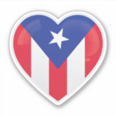 Flag van Puerto Rico Love Sticker (Voorkant)