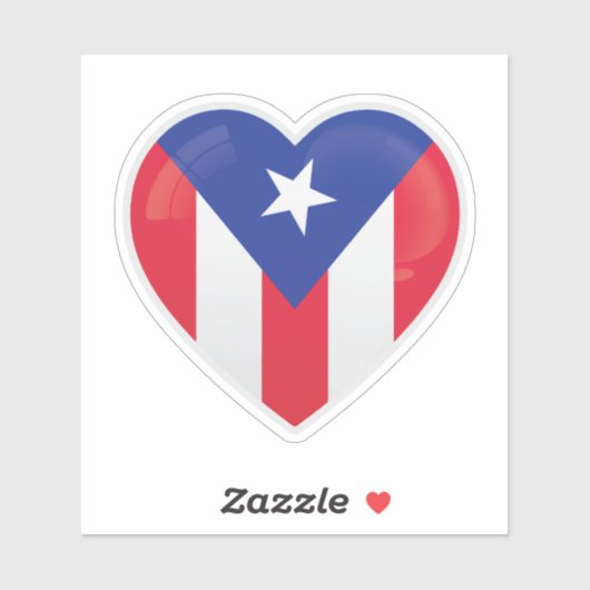 Flag van Puerto Rico Love Sticker (Vel)