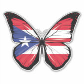 Flag van Puerto Rico Sticker (Voorkant)