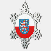 Flag van Thuringia Snowflake Pewter Christmas Orna Tin Sneeuwvlok Ornament (Rechts)
