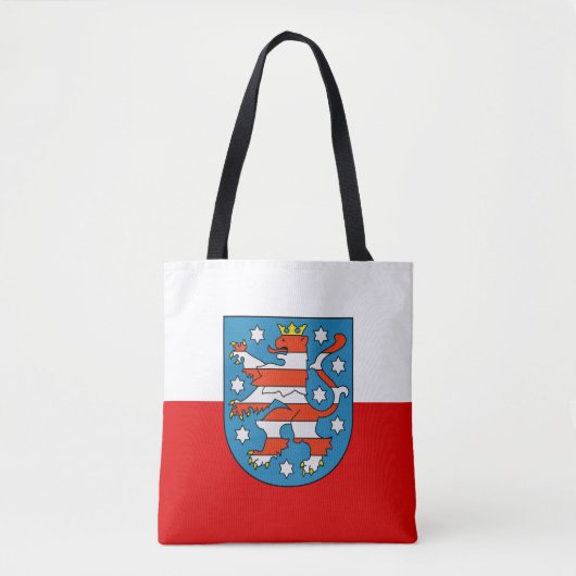 Flag van Thuringia Tote Bag (Voorkant)