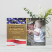 Flag vlag Foto uitnodiging militaire Welkomststart (Staand voorkant)