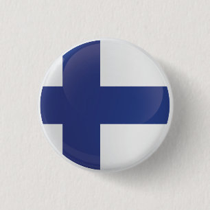 Flag voor het Finse Ronde-pictogram Ronde Button 3,2 Cm