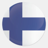 Flag voor het Finse Ronde-pictogram Ronde Sticker (Voorkant)