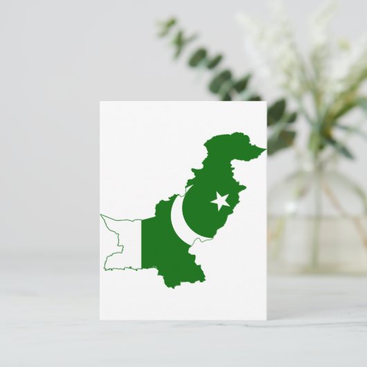 Flag voor Pakistan Map Briefkaart (Staand voorkant)