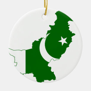 Flag voor Pakistan Map Keramisch Ornament