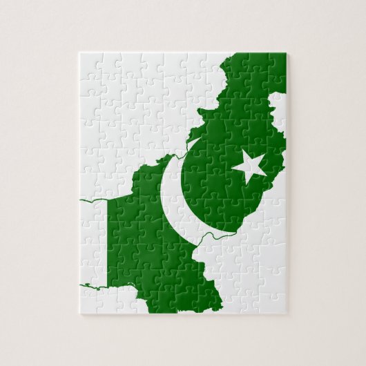 Flag voor Pakistan Map Legpuzzel (Verticaal)