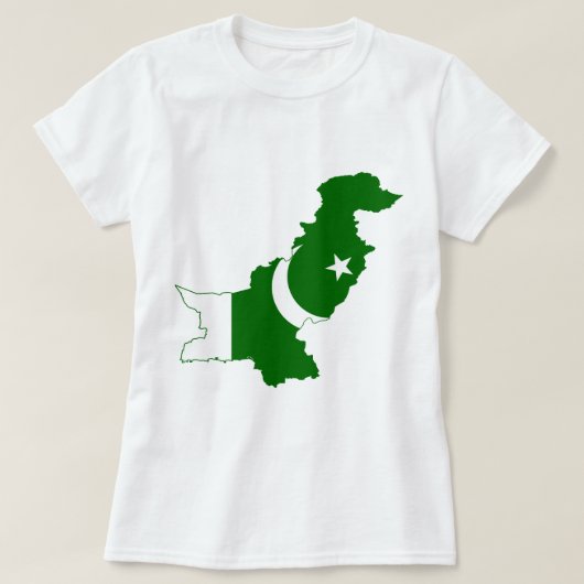 Flag voor Pakistan Map T-shirt (Design voorkant)