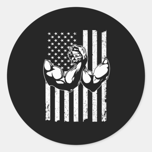 Flag VS Amerikaanse warme herrie strijd Ronde Sticker (Voorkant)