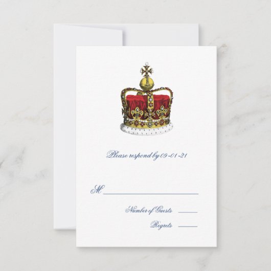 Flag Wedding RSVP tussen Kroon en EU-vlag (Voorkant)