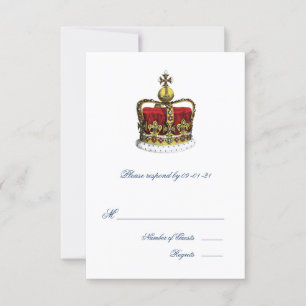Flag Wedding RSVP tussen Kroon en EU-vlag Kaartje