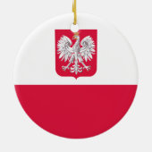 Flaga Polski - Poolse vlag met wapenstilstand Keramisch Ornament (Achterkant)