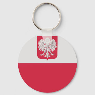 Flaga Polski z godłem - vlag van Polen Sleutelhanger