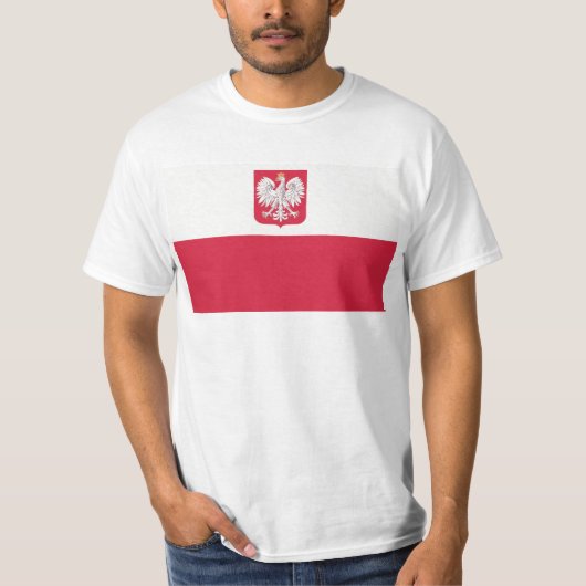 Flaga Polski z godłem - vlag van Polen T-shirt (Voorkant)