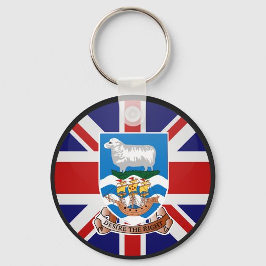 Flagcirkel Falklandeilanden Sleutelhanger (Voorkant)