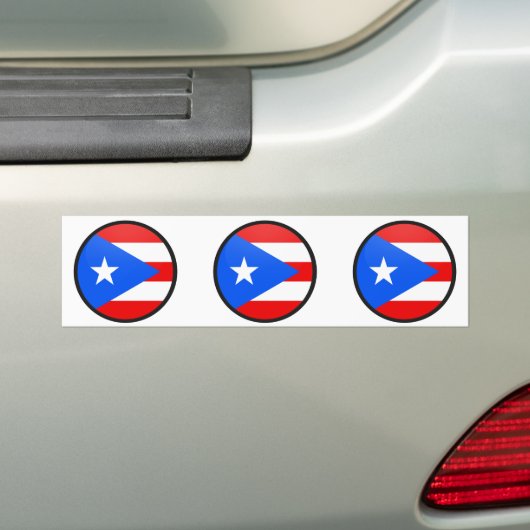 Flagcirkel Puerto Rico-kwaliteit Bumpersticker (Op auto)