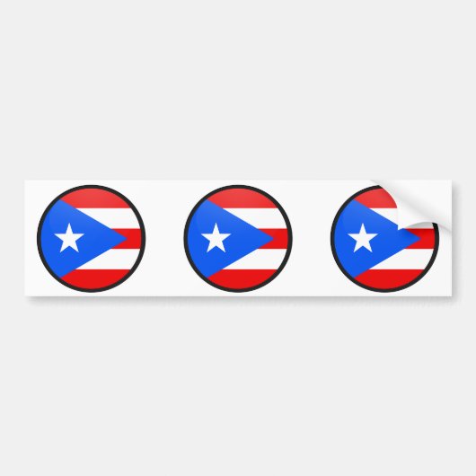 Flagcirkel Puerto Rico-kwaliteit Bumpersticker (Voorkant)