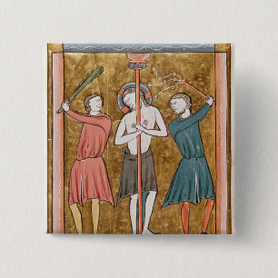 Flagellation uit 'Psautier a l'Usage de Paris' Vierkante Button 5,1 Cm