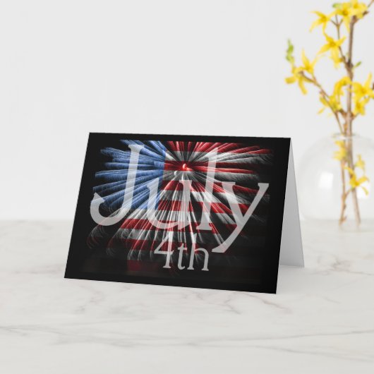 FlagFireworks 4 Juli Kaart (Gele Bloem)
