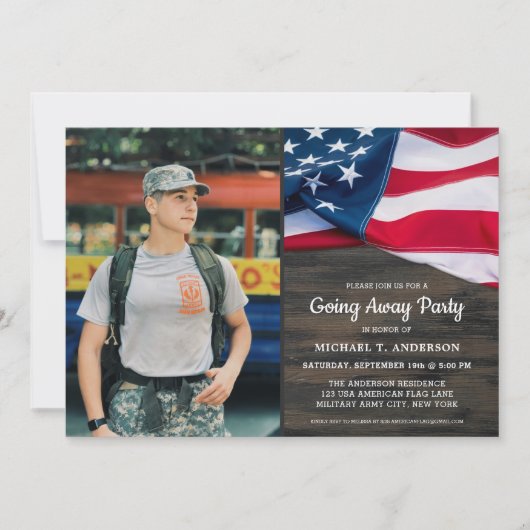 Flagfoto van de Amerikaanse patriottische patriott Kaart (Voorkant)