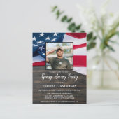 Flagfoto van de Amerikaanse patriottische patriott Uitnodiging Briefkaart (Staand voorkant)