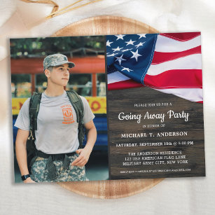 Flagfoto van de Amerikaanse patriottische patriott Uitnodiging Briefkaart