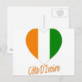 Flaghart van Ivoorkust Briefkaart (Voorkant / Achterkant)