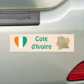 Flaghart van Ivoorkust + Bumpersticker van kaart (Op auto)
