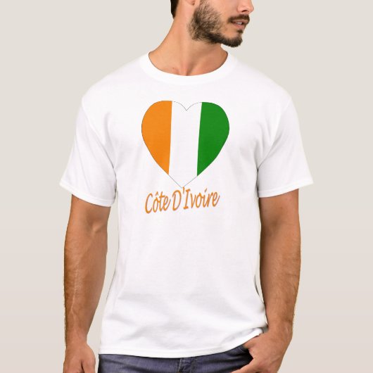 Flaghart van Ivoorkust T-shirt (Voorkant)