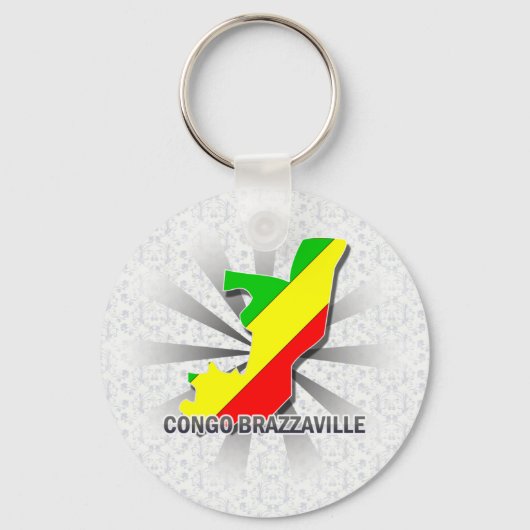 Flagkaart 2.0 Congo Brazzaville Sleutelhanger (Voorkant)