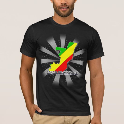 Flagkaart 2.0 Congo Brazzaville T-shirt (Voorkant)