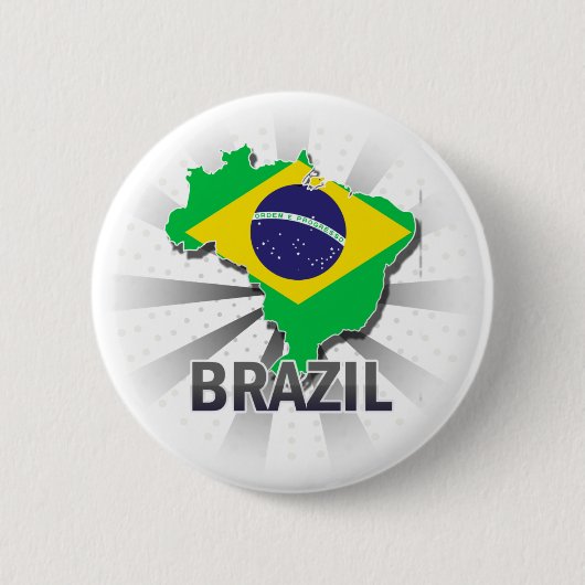 Flagkaart 2.0 voor Brazilië Ronde Button 5,7 Cm (Voorkant)