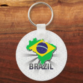 Flagkaart 2.0 voor Brazilië Sleutelhanger (Voorkant)